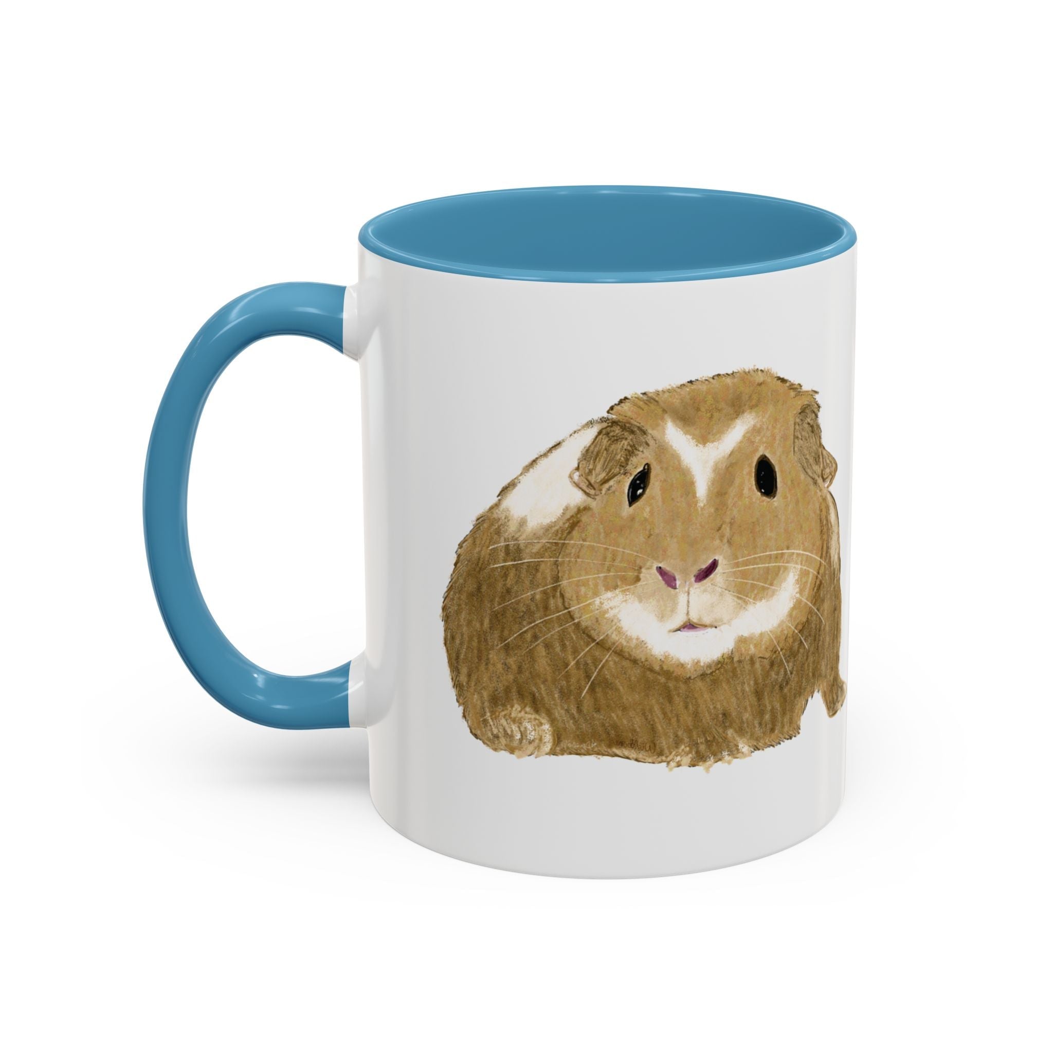 Wishbone Guinea Pig Two Tone Ceramic Coffee Mugs - Blue Cava