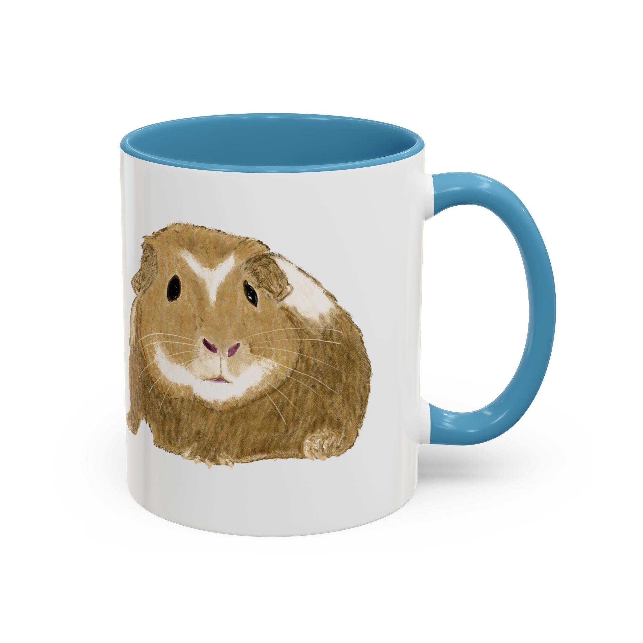 Wishbone Guinea Pig Two Tone Ceramic Coffee Mugs - Blue Cava