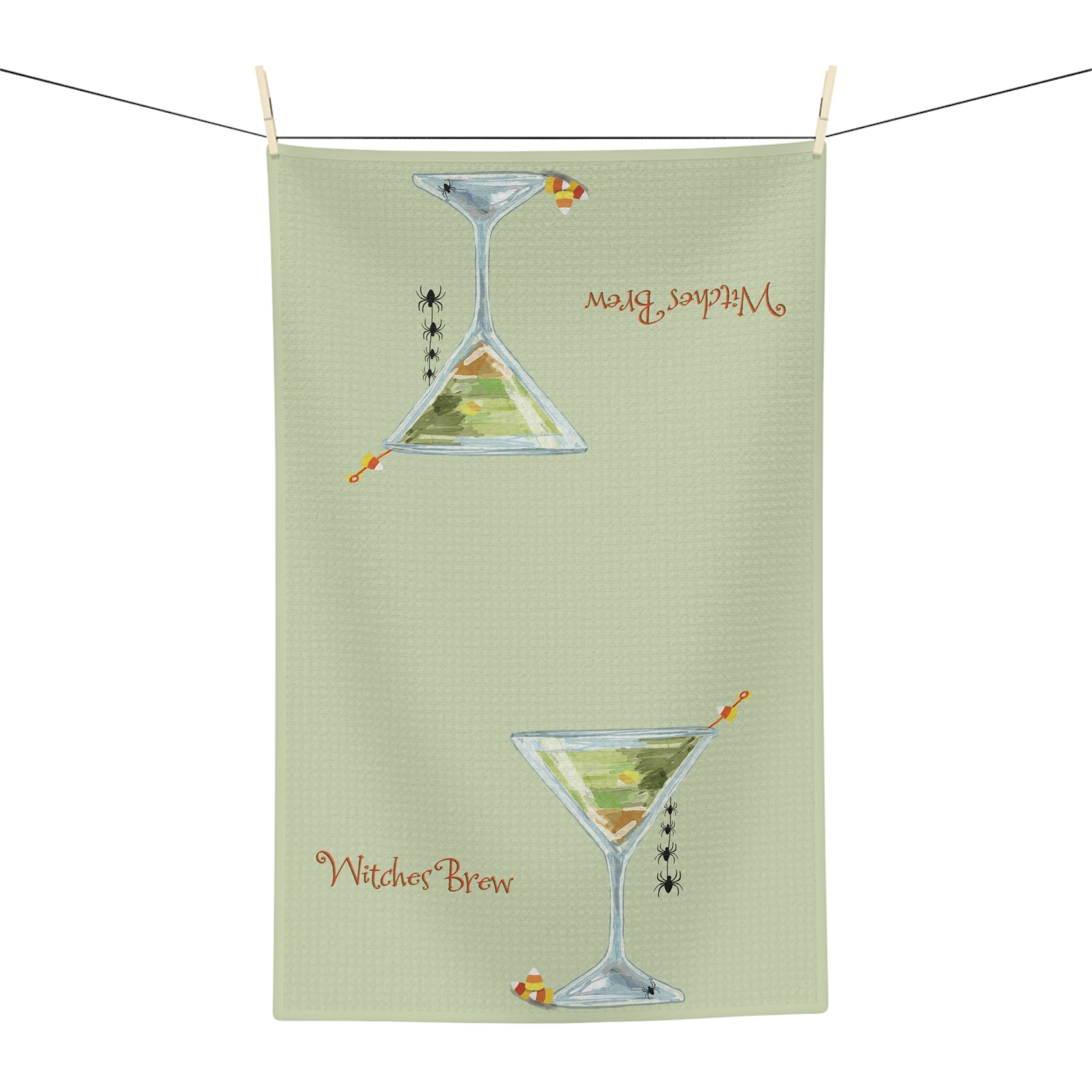 Witches Brew Microfiber Waffle Kitchen Towel - Blue Cava