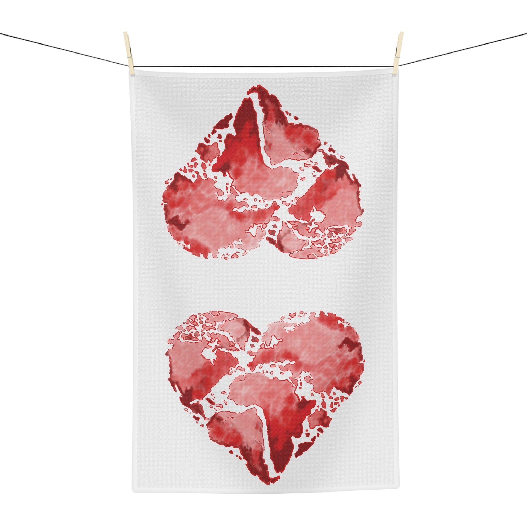 World Heart Microfiber Waffle Kitchen Towel - Blue Cava