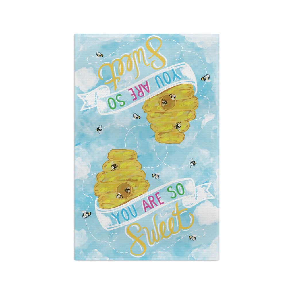 You Are So Sweet Microfiber Waffle Kitchen Towel - Blue Cava