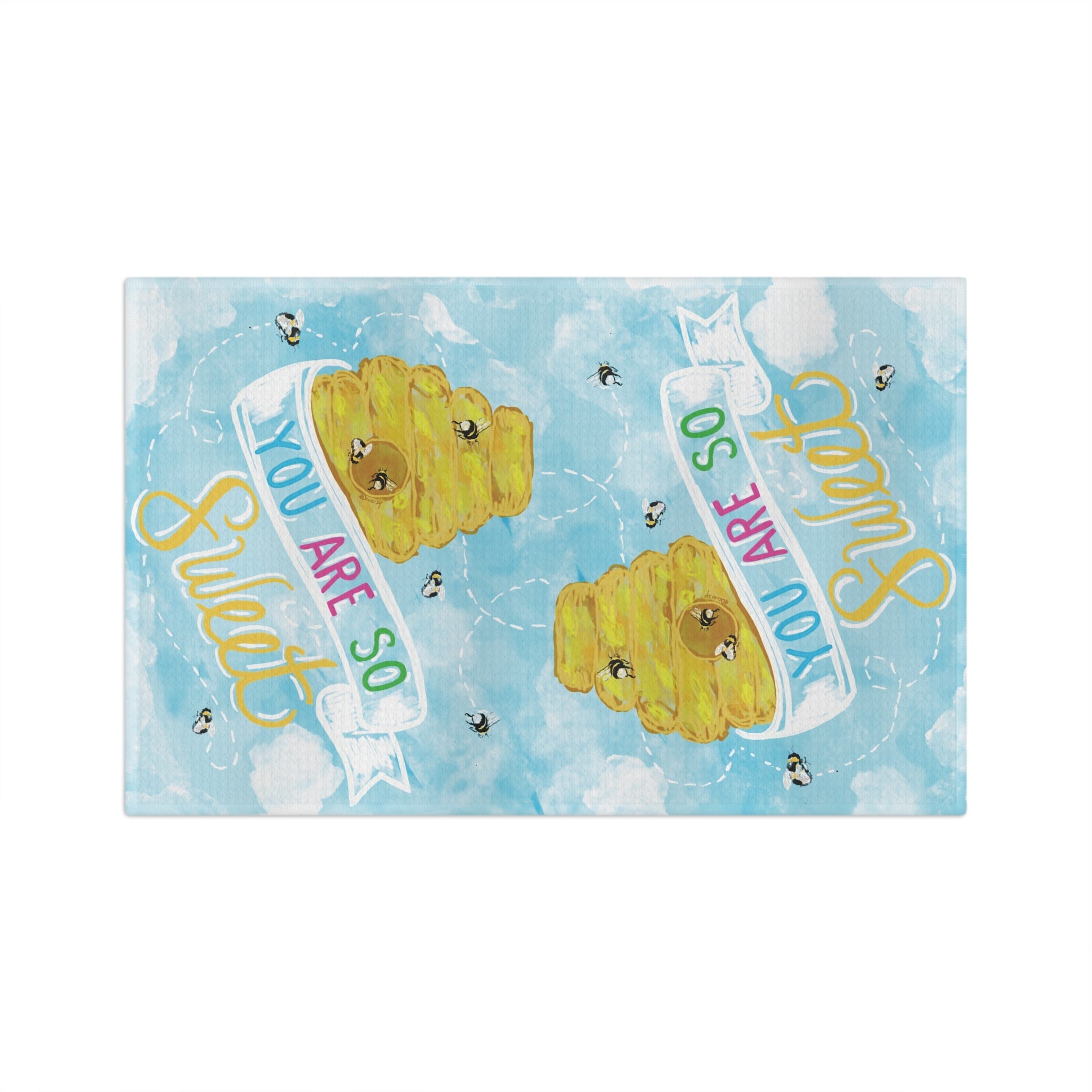 You Are So Sweet Microfiber Waffle Kitchen Towel - Blue Cava